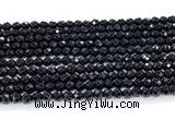CON122 15.5 inches 4mm faceted round black onyx gemstone beads