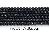CON123 15.5 inches 5mm faceted round black onyx gemstone beads