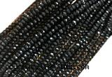 AGBS01 15 inches 2*4mm faceted rondelle black agate beads wholesale
