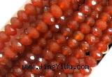 AGBS09 15 inches 6*10mm faceted rondelle red agate beads wholesale