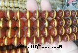 AGBS226 15 inches 12mm round tibetan dzi agate gemstone beads