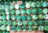 AGBS295 15 inches 12mm faceted round green dragon veins agate beads wholesale