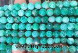 AGBS303 15 inches 8mm faceted round green dragon veins agate beads wholesale