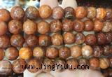 AGBS311 15 inches 12mm round red dragon veins agate beads wholesale
