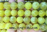 AGBS322 15 inches 14mm round yellow dragon veins agate beads wholesale