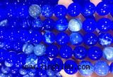AGBS345 15 inches 12mm round blue dragon veins agate beads wholesale