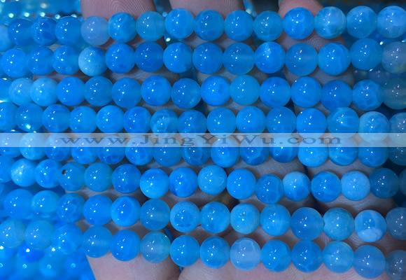AGBS349 15 inches 6mm round blue dragon veins agate beads wholesale