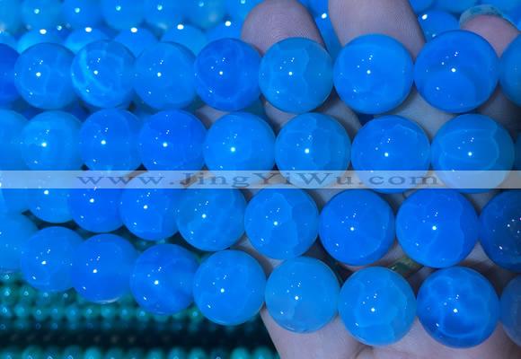 AGBS353 15 inches 14mm round blue dragon veins agate beads wholesale