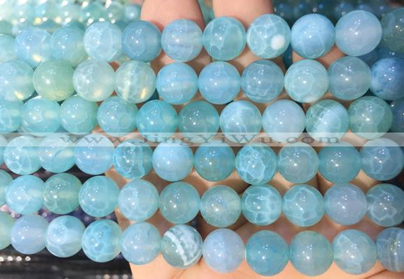 AGBS357 15 inches 10mm round blue dragon veins agate beads wholesale
