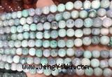 AGBS359 15 inches 6mm round green dragon veins agate beads wholesale