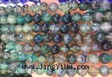 AGBS364 15 inches 8mm round green dragon veins agate beads wholesale
