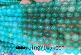 AGBS385 15 inches 6mm round green dragon veins agate beads wholesale