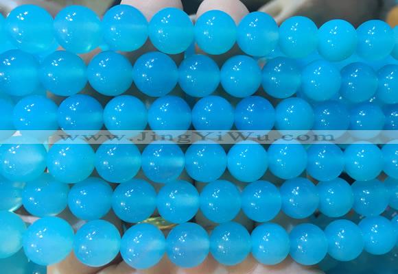 AGBS392 15 inches 10mm round blue agate beads wholesale