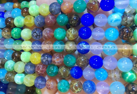 AGBS405 15 inches 8mm round colorful agate beads wholesale
