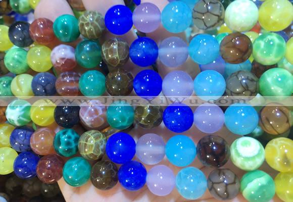 AGBS406 15 inches 10mm round colorful agate beads wholesale