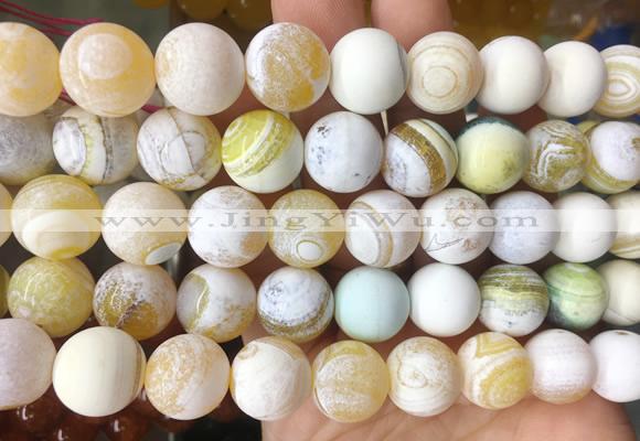 AGBS440 15 inches 14mm round Matte agate beads wholesale