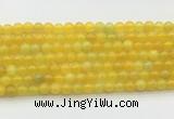AGBS72 15 inches 4mm round yellow fire agate beads wholesale