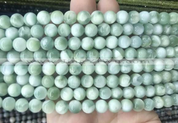 ASBS10 15 inches 8mm round green angelite gemstone beads wholesale