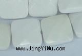 CAA06 15.5 inches 18*18mm faceted square white agate gemstone beads