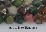 CAA1027 15.5 inches 8mm faceted nuggets Indian agate beads