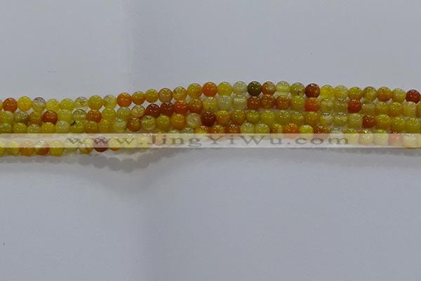 CAA1040 15.5 inches 4mm round dragon veins agate beads wholesale