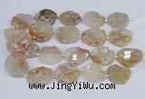 CAA1127 15.5 inches 25*35mm - 35*45mm freeform sakura agate beads