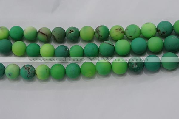 CAA1153 15.5 inches 10mm round matte grass agate beads wholesale