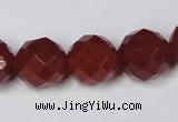 CAA120 15.5 inches 14mm faceted round red agate gemstone beads