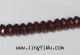 CAA123 15.5 inches 5*8mm faceted rondelle red agate gemstone beads