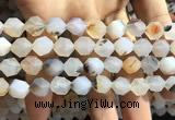 CAA1233 15.5 inches 12mm faceted nuggets matte dendritic agate beads