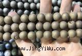 CAA1355 15.5 inches 14mm round matte plated druzy agate beads