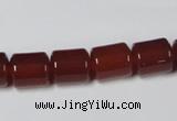 CAA139 15.5 inches 9*12mm column red agate gemstone beads