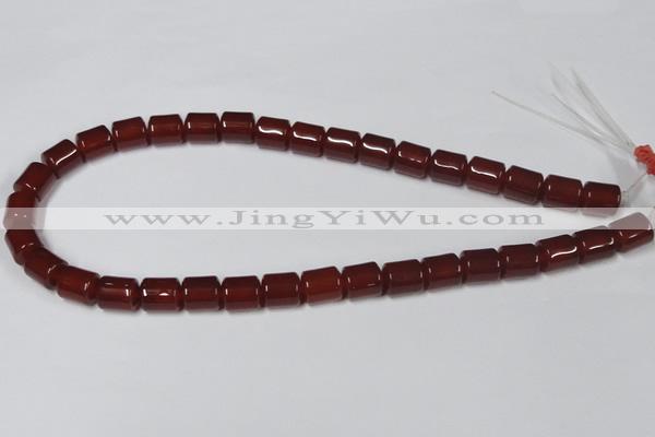 CAA139 15.5 inches 9*12mm column red agate gemstone beads