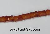 CAA142 15.5 inches 6*8mm bamboo shape red agate gemstone beads