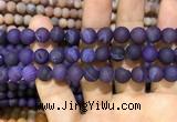 CAA1421 15.5 inches 10mm round matte druzy agate beads