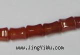 CAA143 15.5 inches 8*10mm bamboo shape red agate gemstone beads