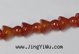 CAA145 15.5 inches 9*12mm bell shape red agate gemstone beads