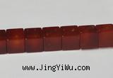 CAA150 15.5 inches 8*8mm cube red agate gemstone beads