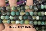 CAA1523 15.5 inches 12mm round matte banded agate beads wholesale