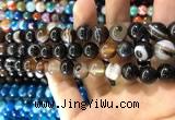 CAA1540 15.5 inches 12mm round banded agate beads wholesale