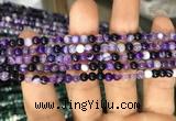 CAA1554 15.5 inches 4mm round banded agate beads wholesale