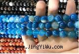 CAA1574 15.5 inches 8mm round banded agate beads wholesale