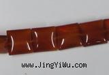CAA160 15.5 inches 12*12mm square red agate gemstone beads