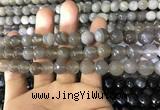 CAA1632 15.5 inches 10mm faceted round banded agate beads