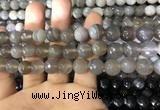 CAA1633 15.5 inches 12mm faceted round banded agate beads