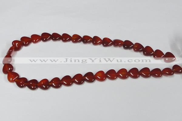 CAA164 15.5 inches 12*12mm heart red agate gemstone beads