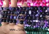 CAA1651 15.5 inches 8mm faceted round banded agate beads