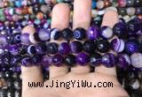 CAA1652 15.5 inches 10mm faceted round banded agate beads