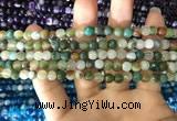 CAA1670 15.5 inches 6mm faceted round banded agate beads