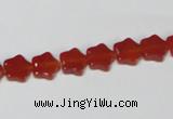CAA174 15.5 inches 8*8mm star red agate gemstone beads